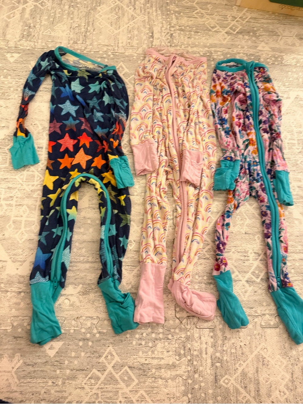 Little Sleepies bamboo bundle of three 6-12 months